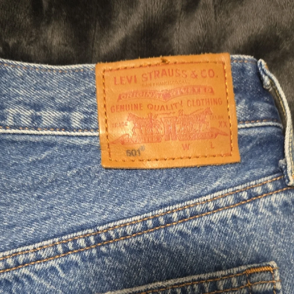 Levi's Distressed Blue Jean Shorts - Picture 2 of 4